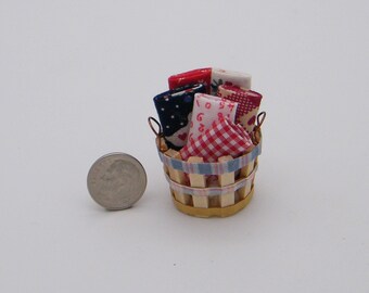 Dollhouse Miniature Fabric Basket