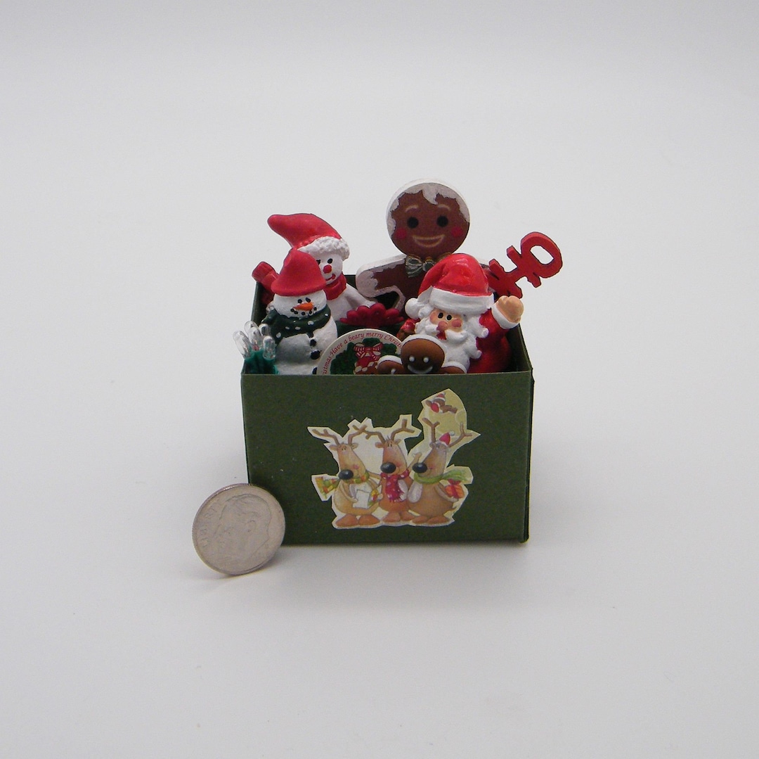 Dollhouse Miniature Christmas Decorations Box Etsy