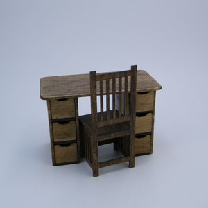 Dollhouse Miniature Desk with Chair