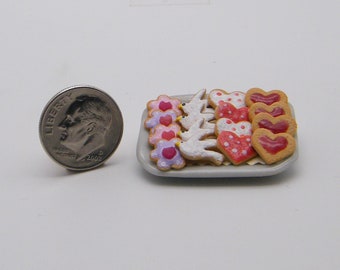 Dollhouse Miniature Valentine Cookie Platter