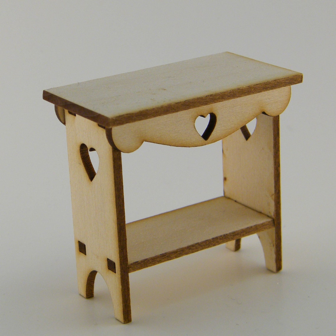 Dollhouse Miniature Side/end Table Kit With Heart Cutouts. - Etsy