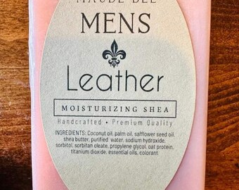 Herrenleder feuchtigkeitsspendende Shea-Seife - Handgefertigte Naturseife für Herren - 5 oz