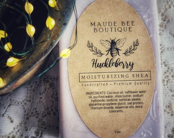 Handmade Huckleberry Shea Butter Soap Bar - Sweet Berries from NE Oregon&quot;