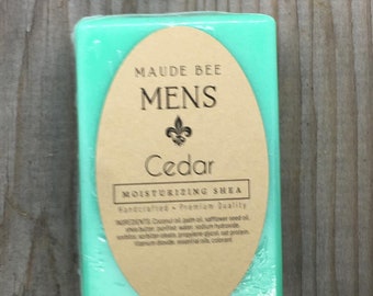 Men&#39;s Cedar Soap Bar - Moisturizing Shea Soap, Handmade Natural Men&#39;s Skincare, Perfect Gift for Him, 5 oz