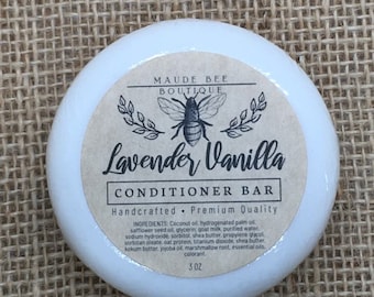 Handcrafted Lavender Vanilla Conditioner Bar – Natural Hair Care