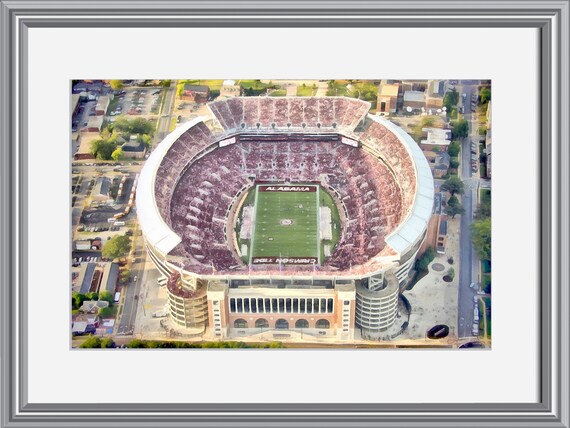 Bryant Denny Stadium Alabama Crimson Tide 12x18 Watercolor Print