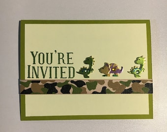 Set of 6 Dinosaur Invitations