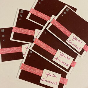 Set de 6 invitations Bourgogne Sparkle