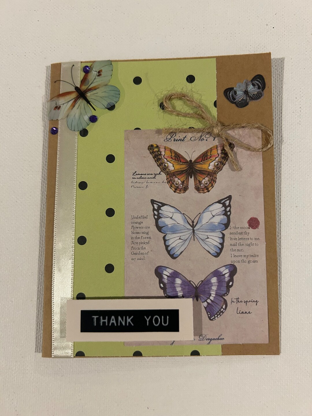 Butterflies Thank You Card - Etsy