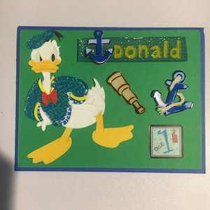 Cartão de primeiro aniversário do Pato Donald