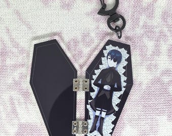 Sealed Coffin 3" hinged Acrylic Charm