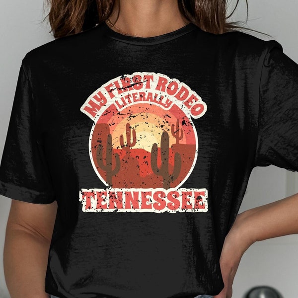 Tennessee Rodeo Sunset T-Shirt, Vintage mein erstes Rodeo T-Shirt, Unisex Western Shirt, Retro Südtextilie, Cowboy Graphic Tee