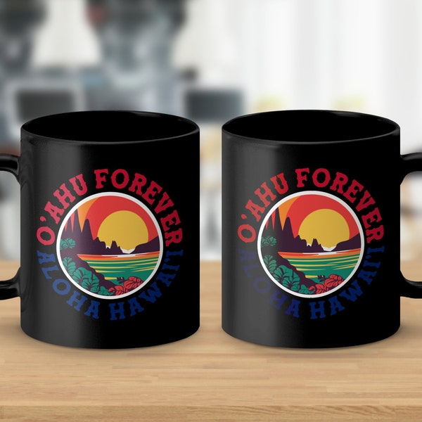 O'ahu Hawaii Sunset Mug, Lahaina Strong, Hawaii Strong, Maui Pride, Hawaiian Aloha Spirit, Kanaka Strong, Ohana, Island Time, Island Vibe