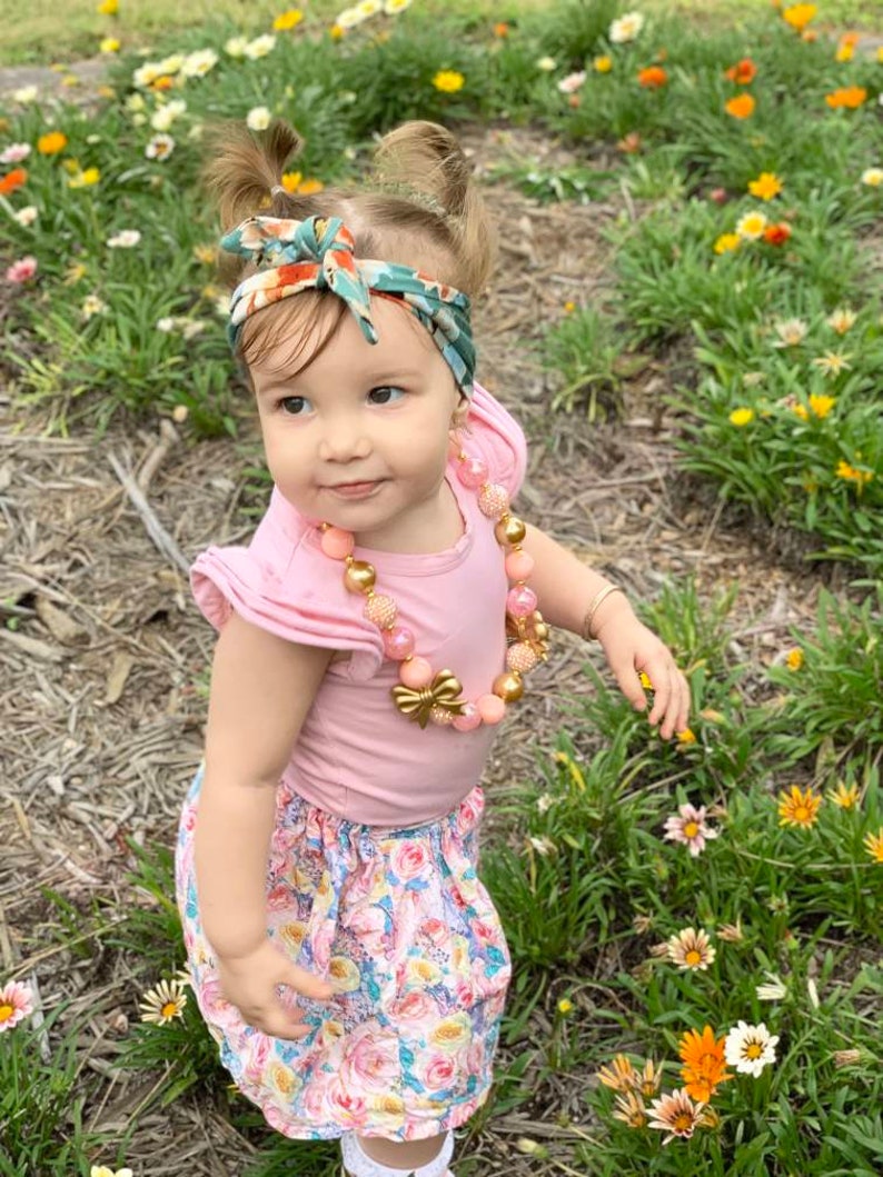 Baby Bow Headband Baby turban style headband Mummy and Me 2in1 Baby Bow Baby Girl Accessories,Peony floral headband
