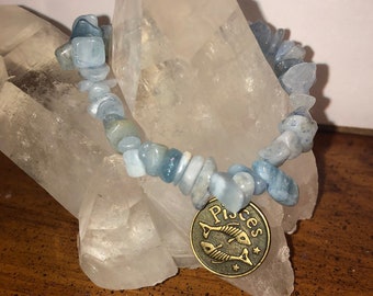Birthstone Sternzeichen Armband Aquamarine März Pisces