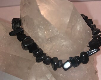 Hematite Jasper Snowflake Obsidian Stretch Bracelet Protection Grounding Balance