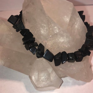 Black Jasper Stretch Bracelet Grounding Protection Stability