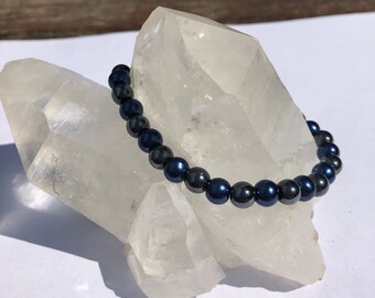 Hematite Stretch Bracelet Protection Grounding Root Chakra