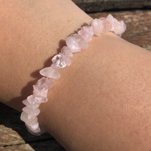 Rose Quartz Stretch Bracelet Love Peace Friendship