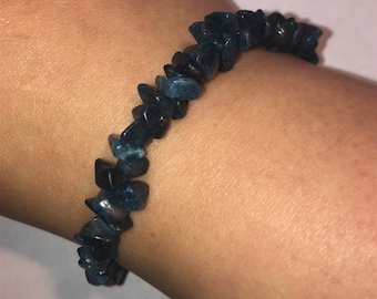 Bracciale elasticizzato in apatite blu Focus Manifesta Chakra della gola