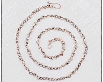 Handmade Copper Chain ~Pendant Chain ~Copper Necklace ~Large Link Figure 8 Chain ~Antiqued Copper Wire Chain ~7th Anniversary gift for man