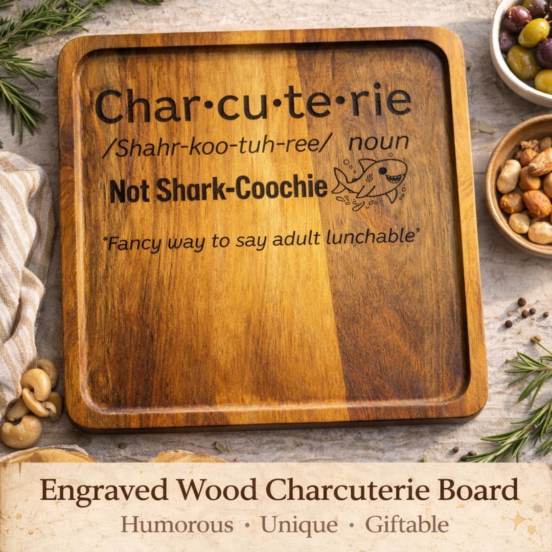 Snack Board With Attitude – Funny Engraved Charcuterie Board – Acacia ...
