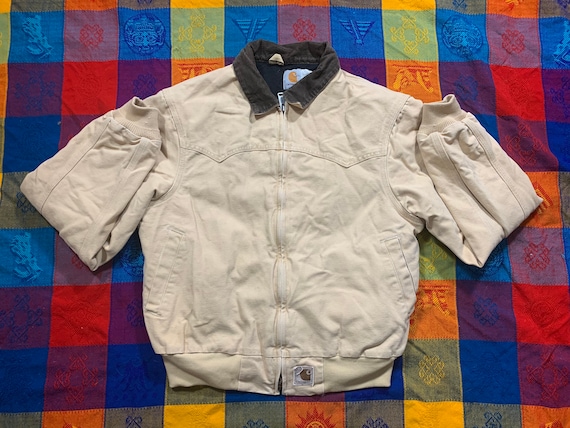 Vintage 90s 1990s Carhartt lined zip up bomber jac