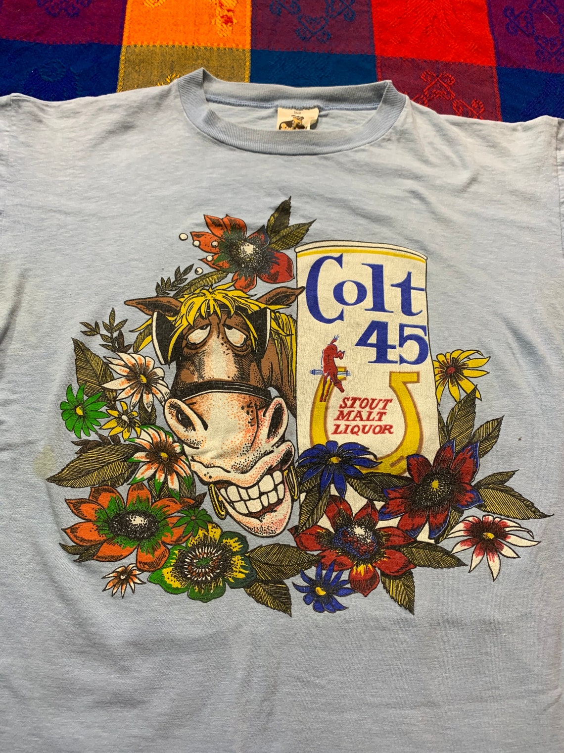 True Vintage 80s Colt 45 malt liquor promo t shirt. Jeff Etsy