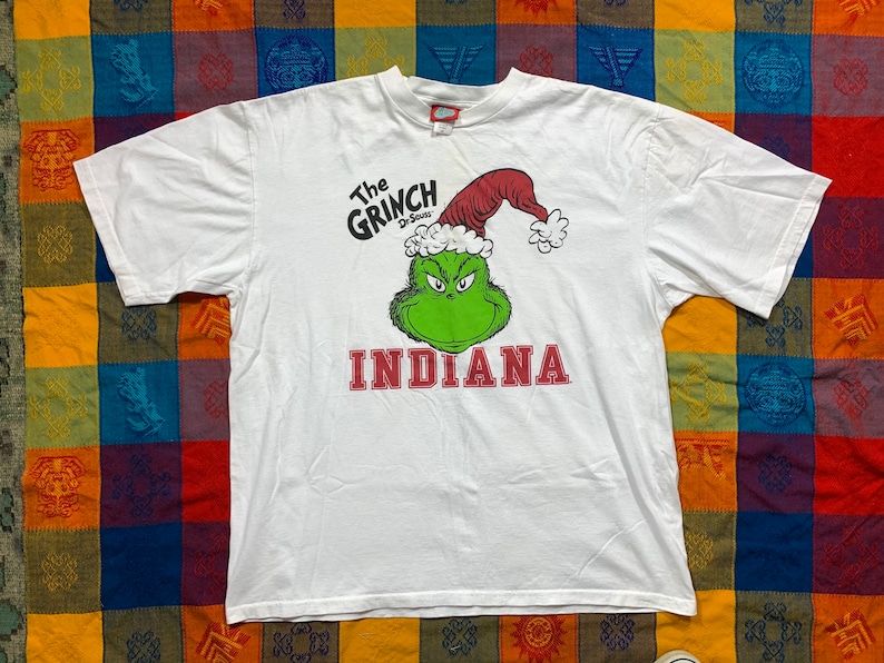Vintage The Grinch Indiana Hoosiers Dr Seuss t shirt size XXL