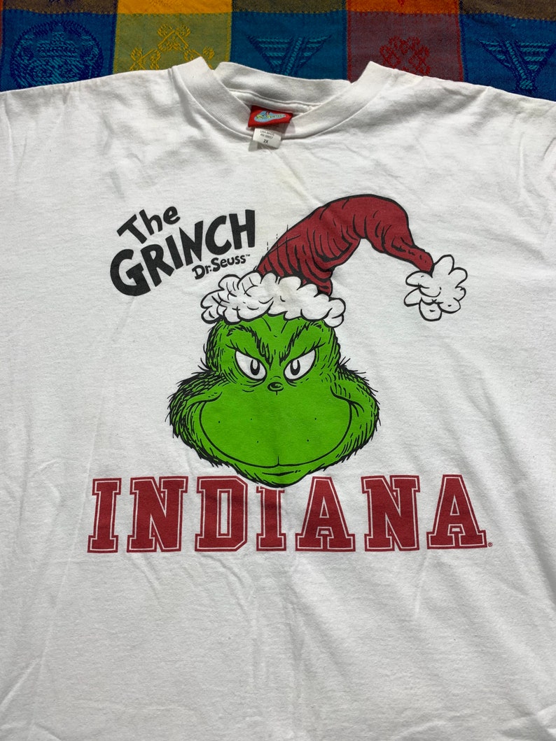 Vintage The Grinch Indiana Hoosiers Dr Seuss t shirt size XXL