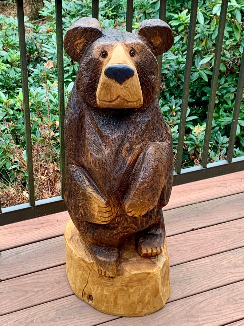 Custom Medium Bear Chainsaw Carving CarvedtoOrder Bear Etsy