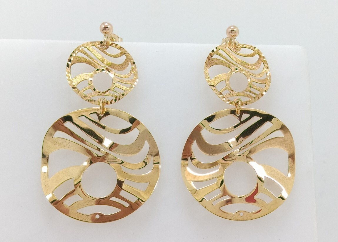 Buy K18 Gold Earrings.dangling Earrings.modern Design Earrings  