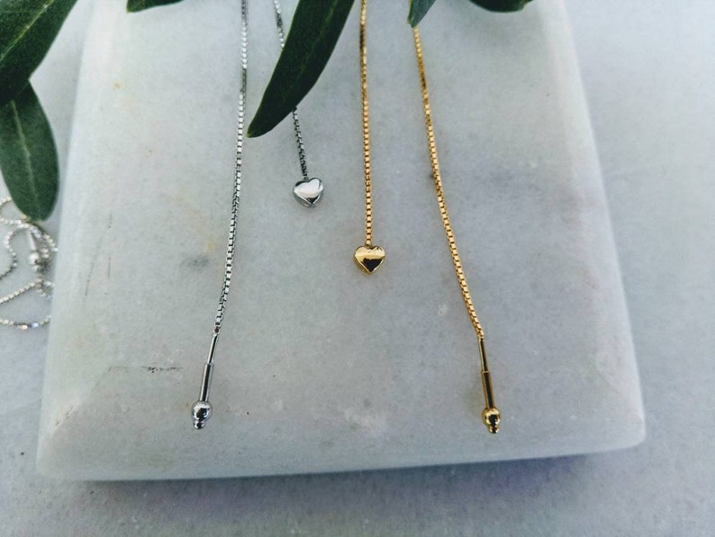 GREAT OFFER14k gold earrings.Best value for money.Heart earrings.Long earrings.Perfect gift fot her. image 3
