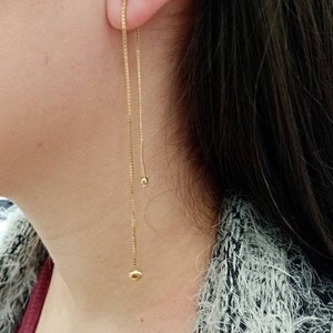 GREAT OFFER14k gold earrings.Best value for money.Heart earrings.Long earrings.Perfect gift fot her. image 6
