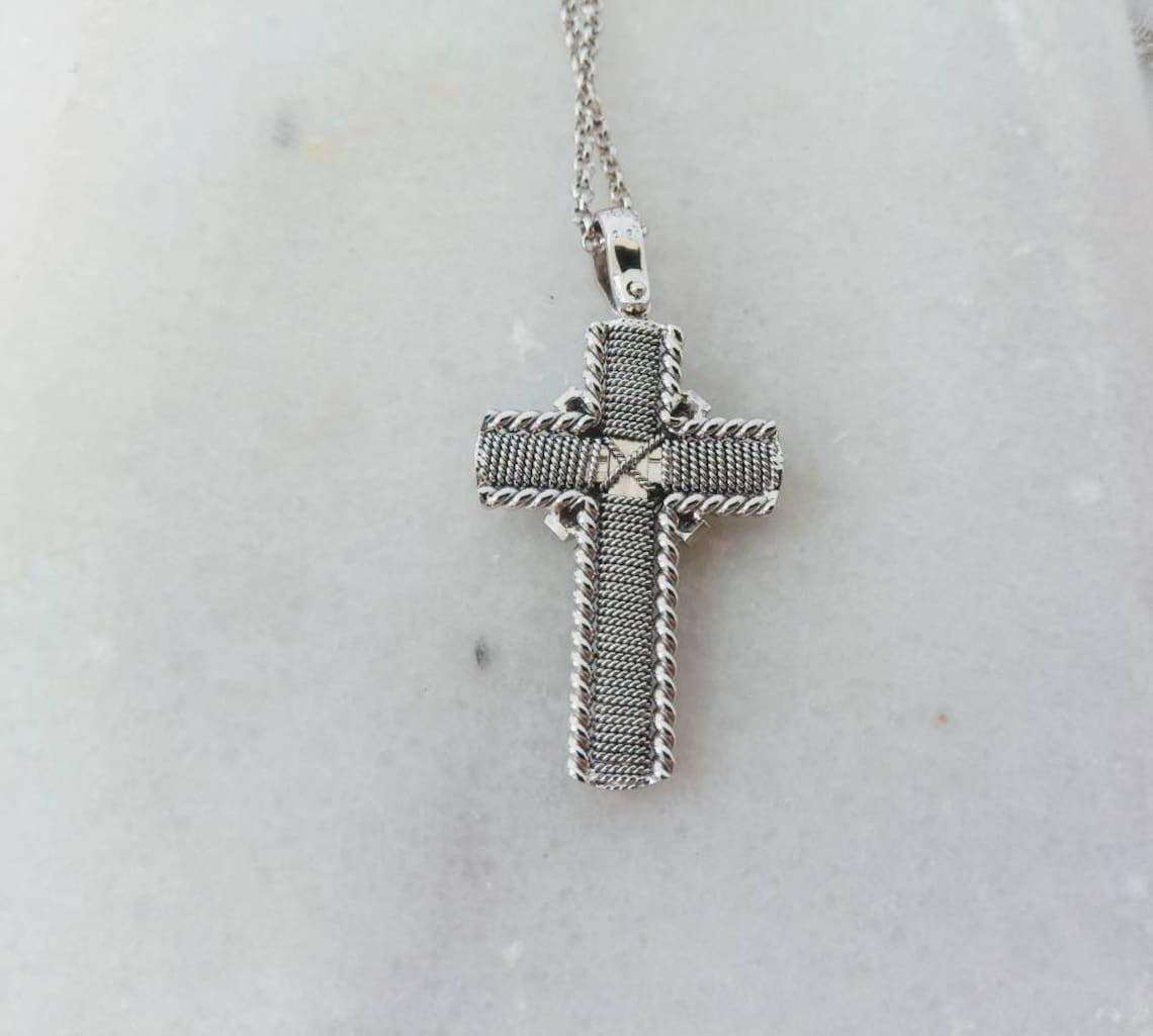 Handmade 14Κ White Gold Cross.baptism White Gold Etsy UK
