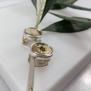 Earrings in Silver 925 and Gold K18.Athena's Olive Wreath Earrings.K18 and Silver Earrings with Olive branch.Greek Jewelry. Gift for Her. image 6