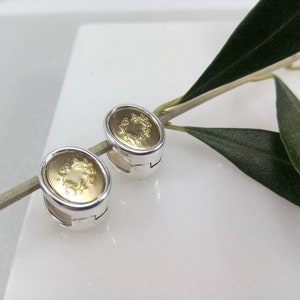 Earrings in Silver 925 and Gold K18.Athena's Olive Wreath Earrings.K18 and Silver Earrings with Olive branch.Greek Jewelry. Gift for Her. image 4