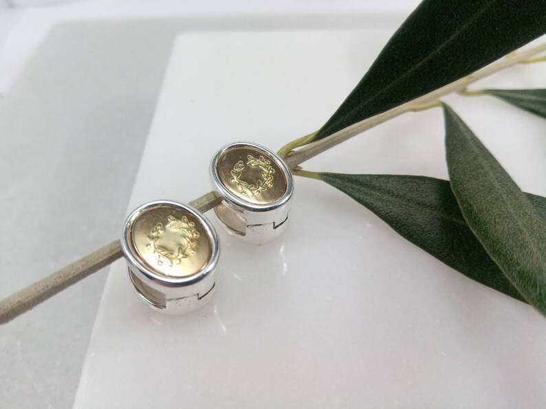 Earrings in Silver 925 and Gold K18.Athena's Olive Wreath Earrings.K18 and Silver Earrings with Olive branch.Greek Jewelry. Gift for Her. image 4