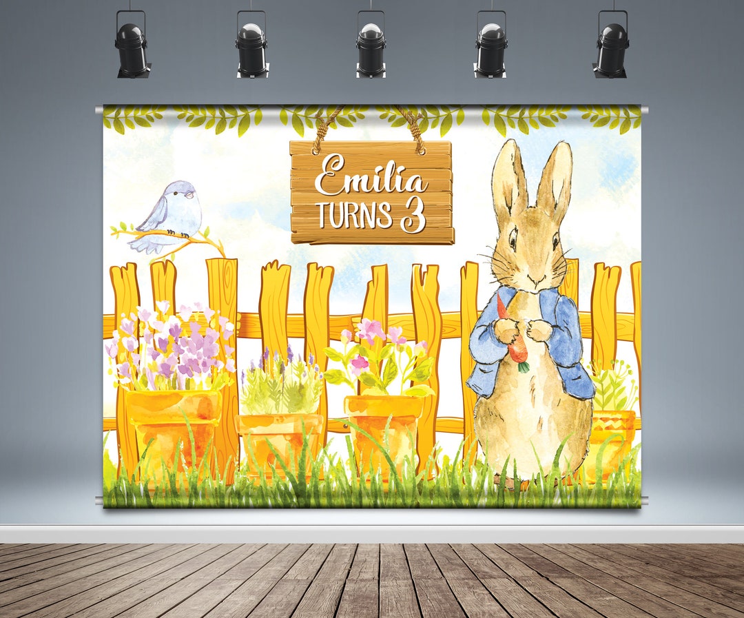 Peter Rabbit, Backdrop Banner, Garden Theme, Baby Shower, Graduation ...