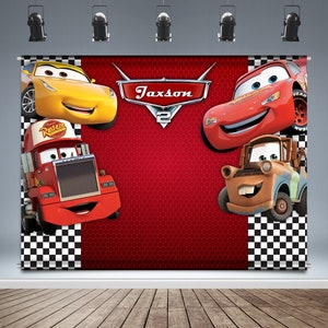 Racing Cars Backdrop Banner, Racing,  Birthday Theme, Race Car Checkered, Personalized Banner, Kids Birthday Supplies, Photo Booth,