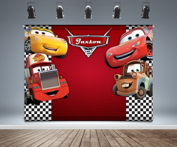 Disney Cars Backdrop Banner Birthday 