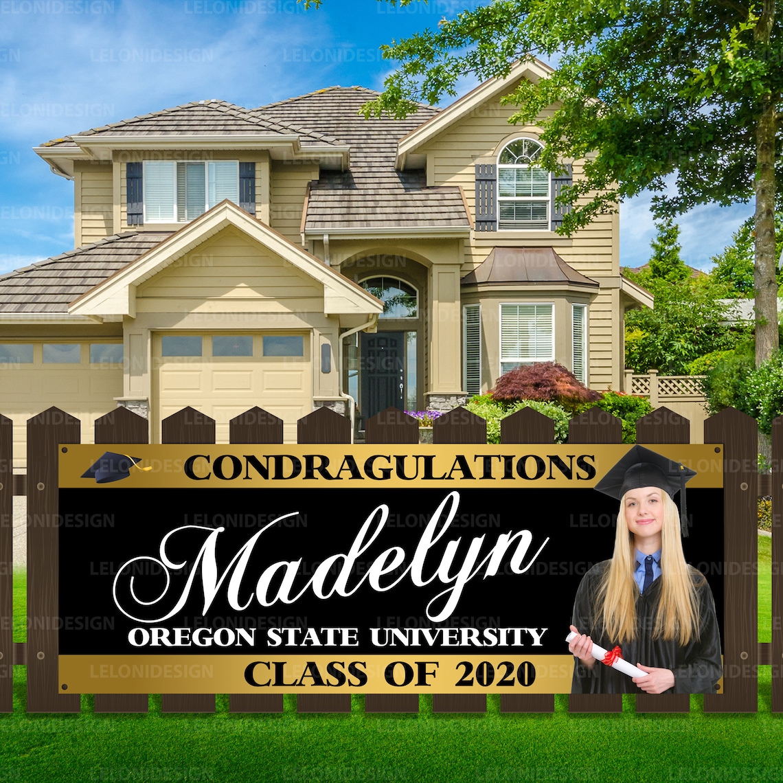 Graduation Outdoor Banner Fence Hanging Banner Garage Door Etsy