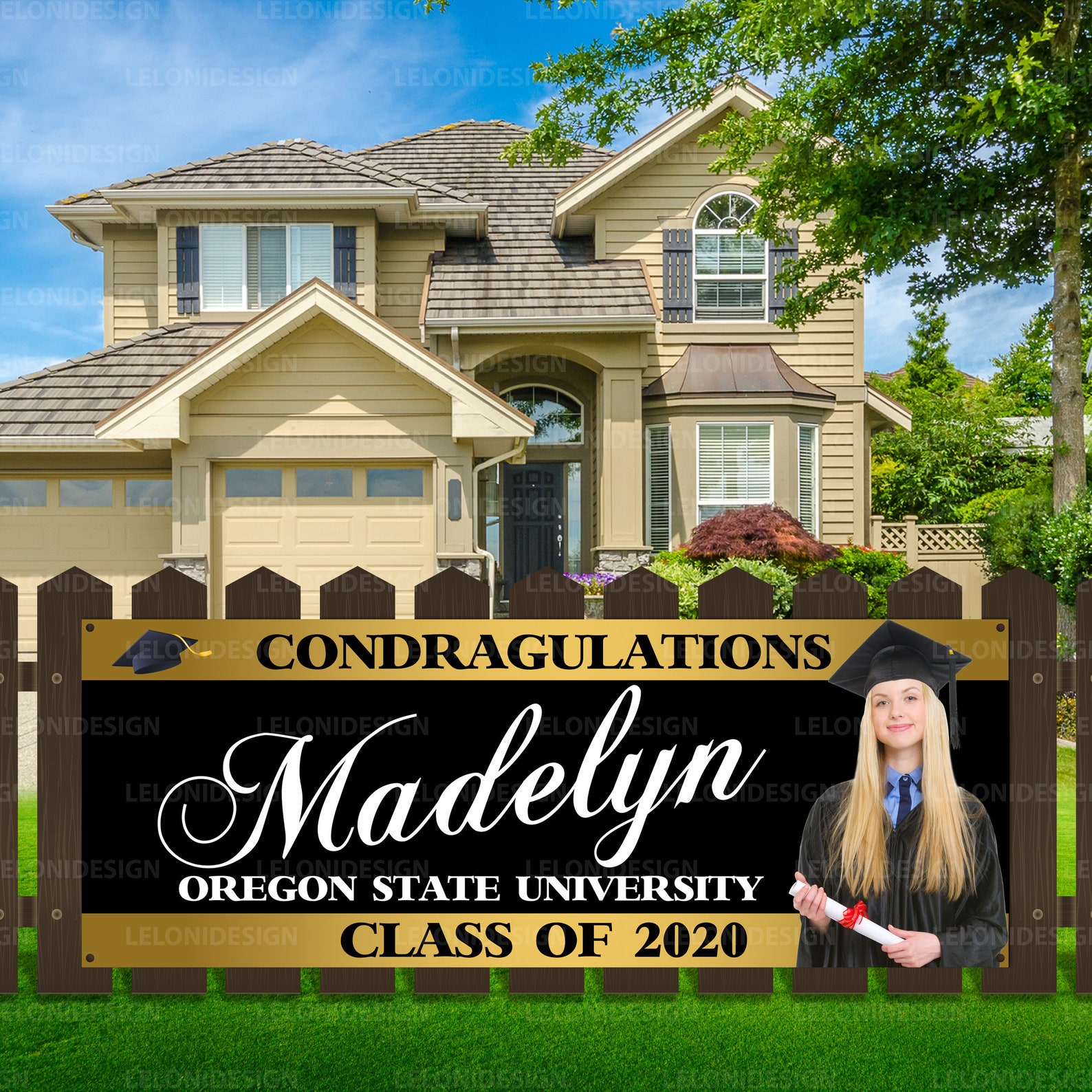 Graduation Outdoor Banner Fence Hanging Banner Garage Door Etsy