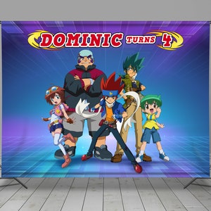 Beyblade Backdrop Banner, Metal Fury, Birthday Background, Gingka ...