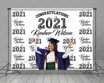 Graduation Backdrop, Add Your Photo, Class Of 2021, Grad Hat, Prom Backdrop, Graduation Step And Repeat, Custom Grad Banner, Photo Booth,