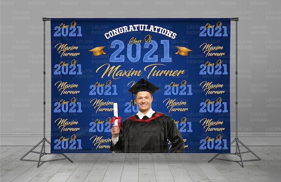 Graduation Backdrop, Grad Hat, Add Your Photo, Class Of 2021, Prom Backdrop, Graduation Step And Repeat, Custom Grad Banner, Photo Booth,