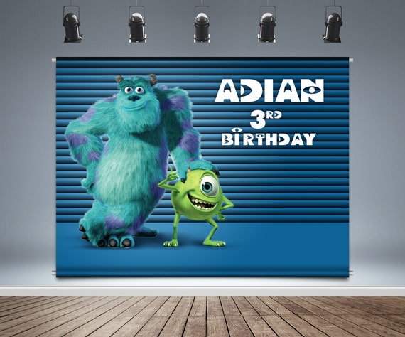 Monster Inc Backdrop Banner Mike Wazowski James P Sullivan - Etsy España