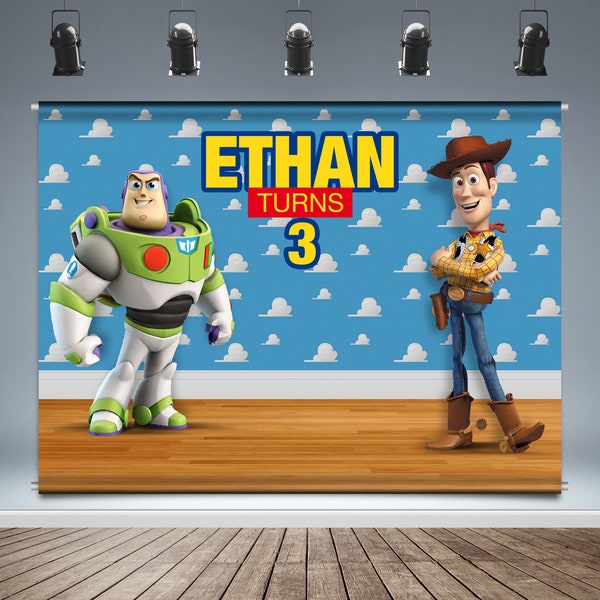 Toy Story, Backdrop Banner, Birthday Party Supplies, Woody, Buzz, Disney Animation, Buzzlightyear, Background, Photo Booth,