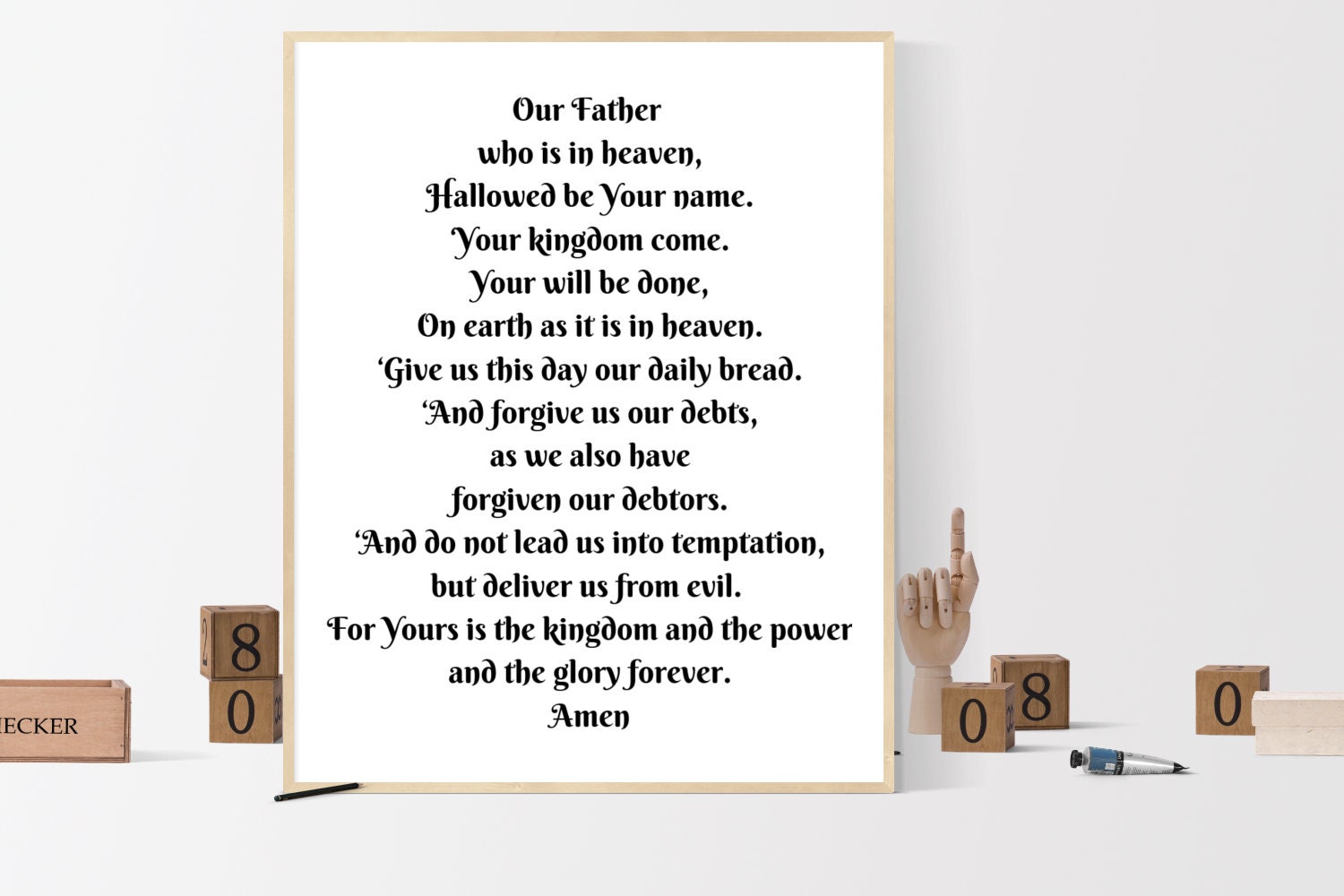 Preghiera del Signore, religioso, download digitale, wall art, fai da te, NASB
