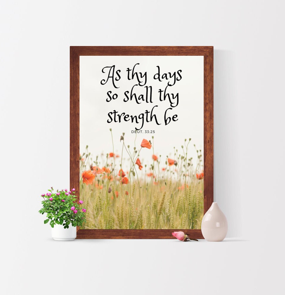 As Thy Days So Shall Thy Strength Be Deuteronomy 33:25 | Etsy Ireland
